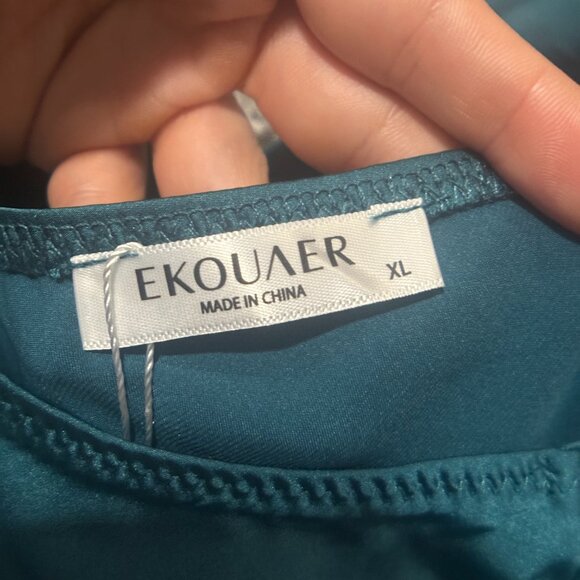 NWT EKOUAER Teal Spaghetti Strap Tank Top Size XL - Picture 11 of 15